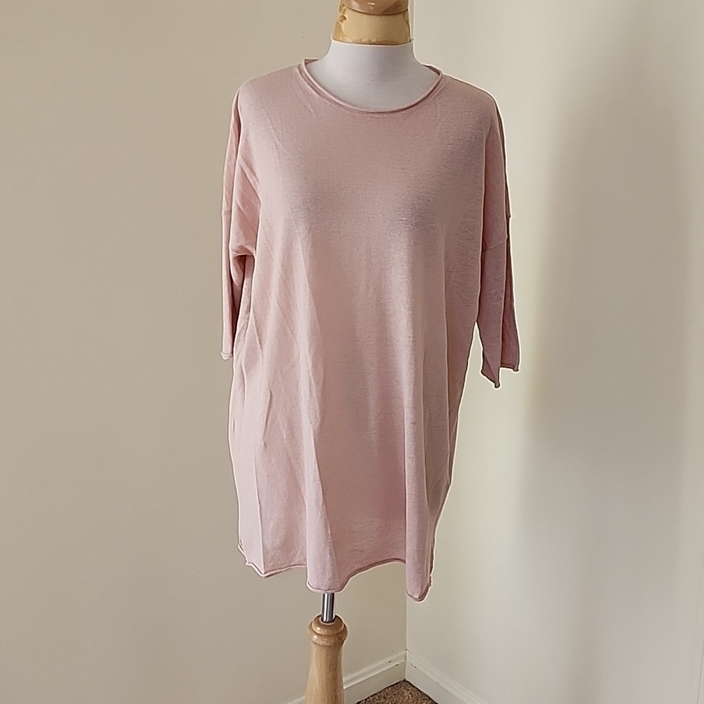 Eileen Fisher size S peach linen and cotton blend top